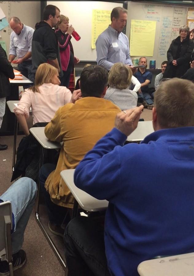 Minnesota residents gather at Andover Middle School for a Republican Caucus.  