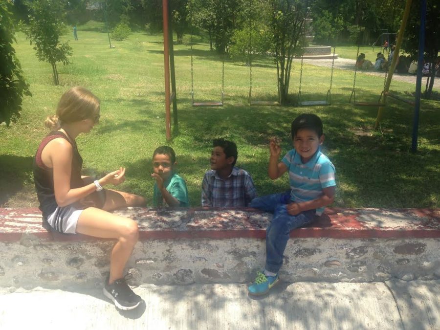 Marie Clysdale hanging out with kids in the NPH program 